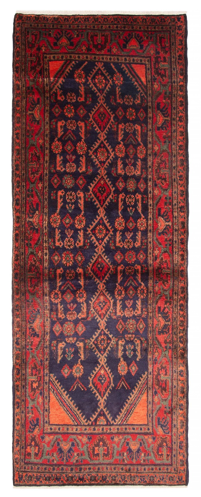 3'7" x 9'7" Vintage Hand-knotted Runner Rug Traditional Oriental Wool Carpet gallery