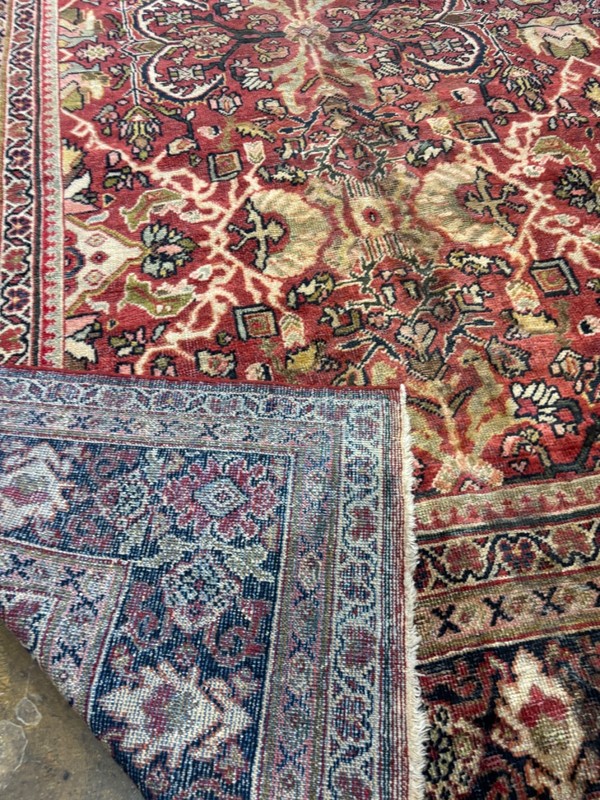 19x11. ANTIQUE. OVER SIZE. HANDMADE ANTIQUE RUG. CARPET . HAND MADE. gallery
