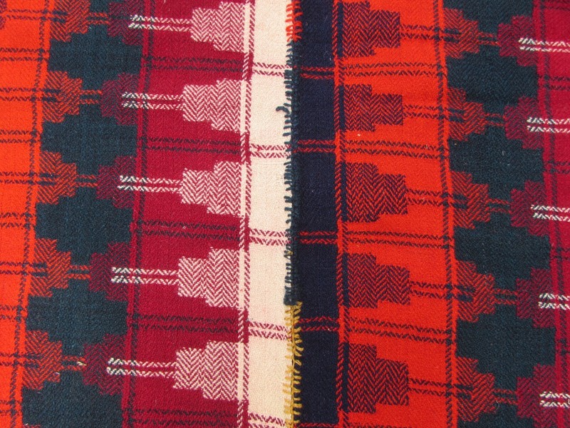 Vintage Tribal Nomadic Hand Made Oriental Red White Wool MOJJ Kilim 198x179cm gallery