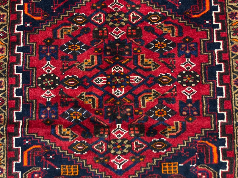 Vintage Zanjan Tribal Geometric Hand Knotted Wool Area Rug 5x7 Oriental Blue Red gallery