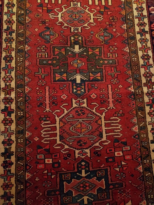 Karajeh Red Runner with Multi-Medallion - 3'4" x 9'8" gallery