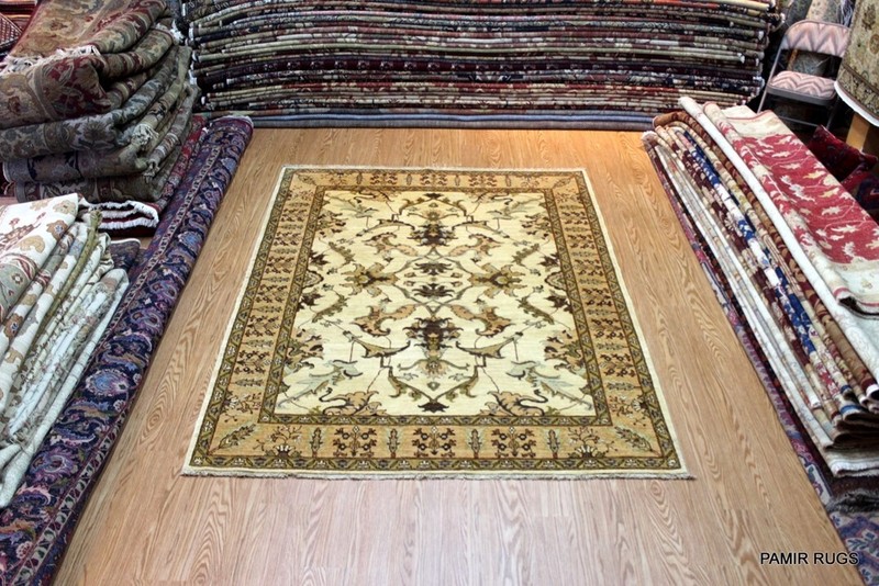 _HAND-MADE_RUG_6' X 8' BEIGE BACKGROUND Hand Knotted Chobi LIGHT-COLOR PAMIR gallery