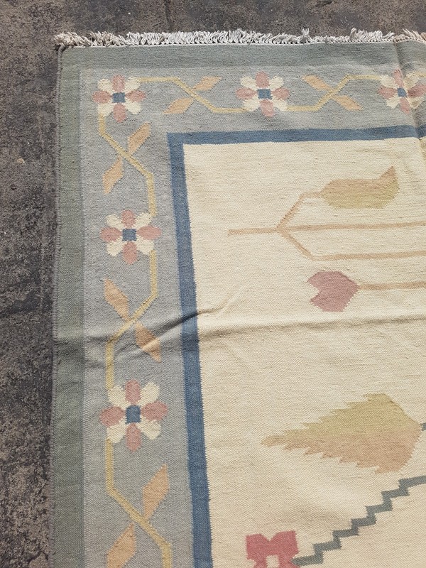Vintage Traditional Handmade Beautiful Floral Kilim Floor Rug Carpet 290x194 cm gallery