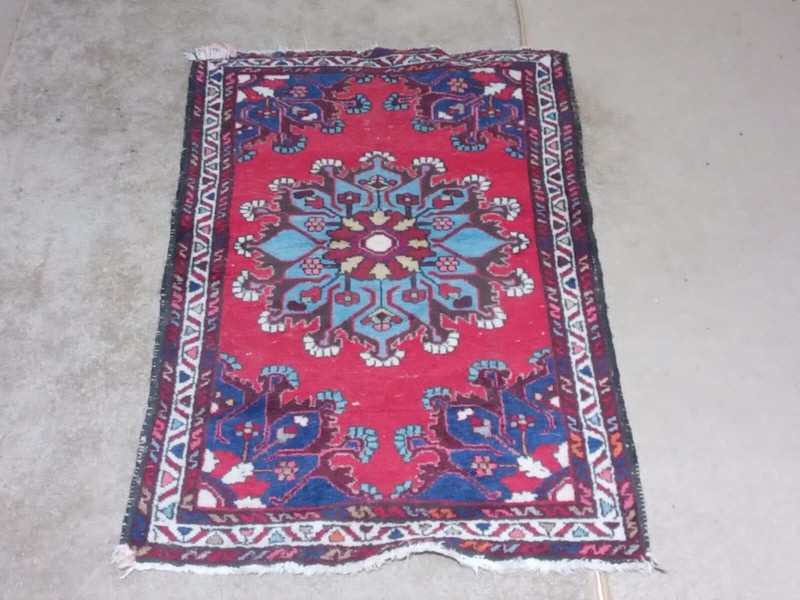 Small Traditional Area Carpets Wool Handmade Oriental Rug 77X122 CM / 2'5"X4' FT gallery