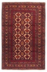 Vintage 3’1″ x 4’10” Traditional Hand Knotted Vegetable Dye Wool Area Rug