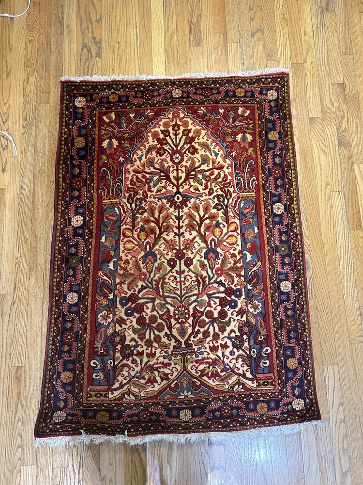 GORGEOUS TREE OF LIFE BIJAR HANDMADE RUG 3’5x4’9 EXCEPTIONAL QUALITY AND COLORS