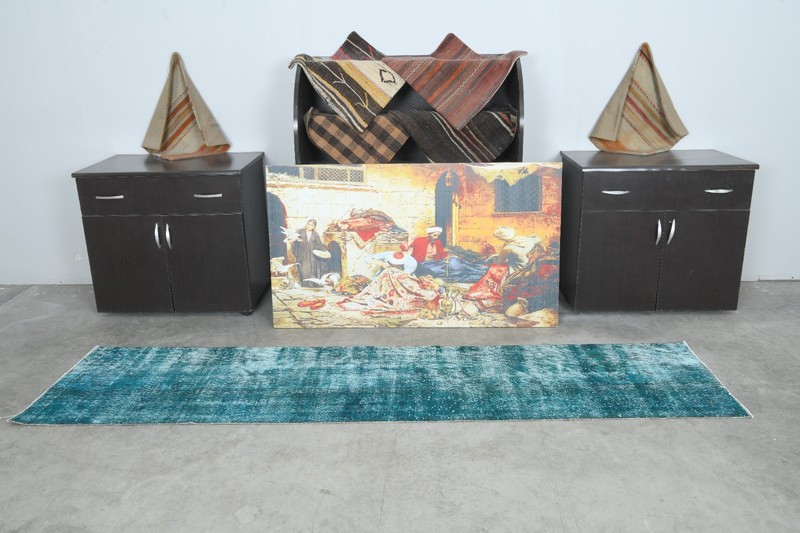 2x8 runner rug, handmade vintage turkish rug runner, small oushak rug,704 gallery
