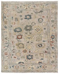 Handknotted Purple Multi Floral Geometric Rug 8×10 ft