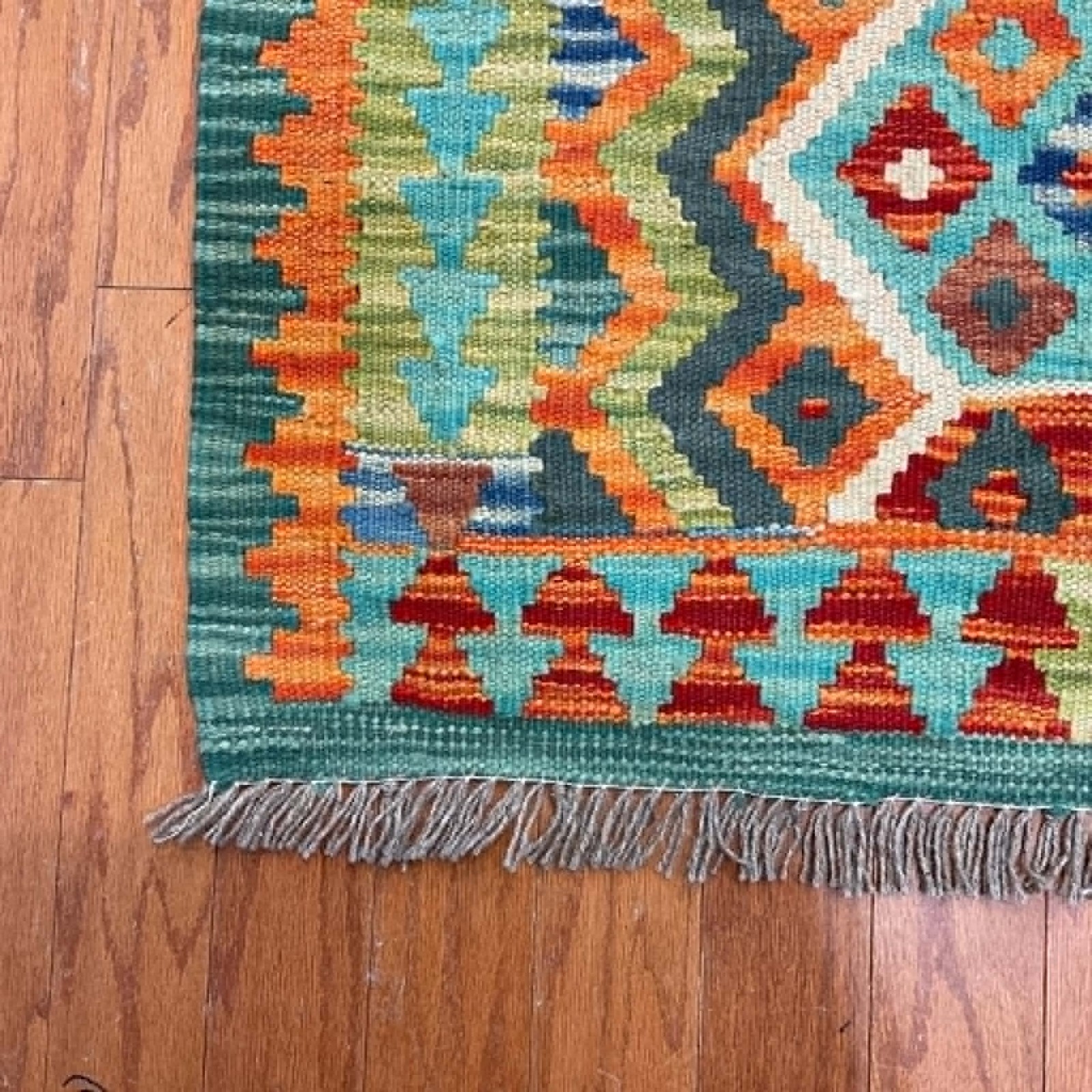 Afghan Hand-woven Mimana Kilim 100% Wool Area Rug (5'2" x 3'7") gallery