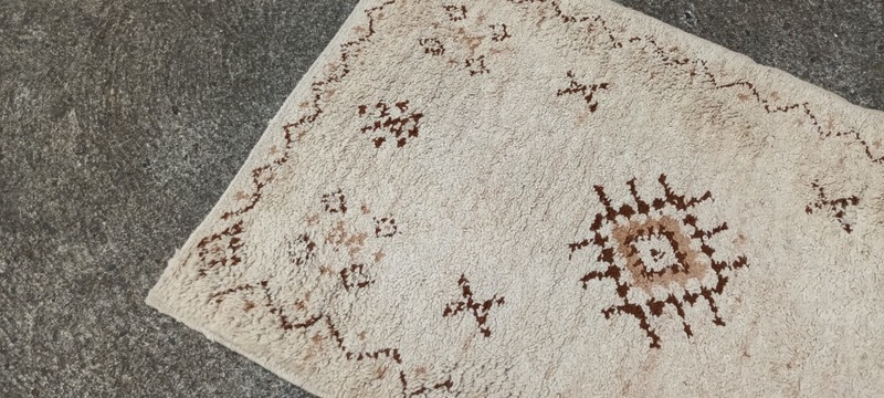 60s Berber Carpet Vintage Rug Wool 150 x 92 Morocco Bridge 70s G23 gallery