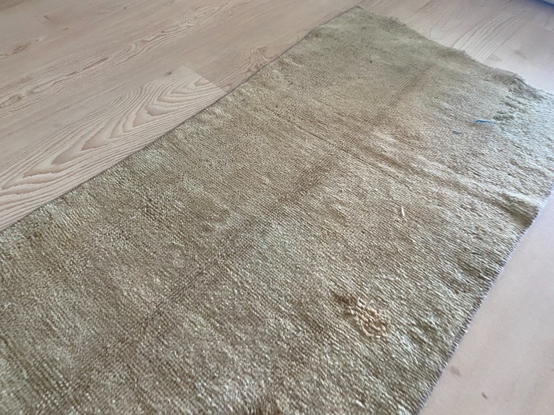 Neutral Flat Weave Small Rug 1.6x3.4 ft Natural Linen Tone Bohemian Doormat gallery