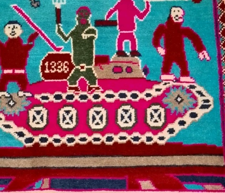 Handmade Afghan Wool war rug Great Quality Beauiful design Size 80cmx60cm gallery