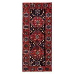 Bakhtiar 306×129 cm Hand Knotted Persian Wool Runner Carpet Red