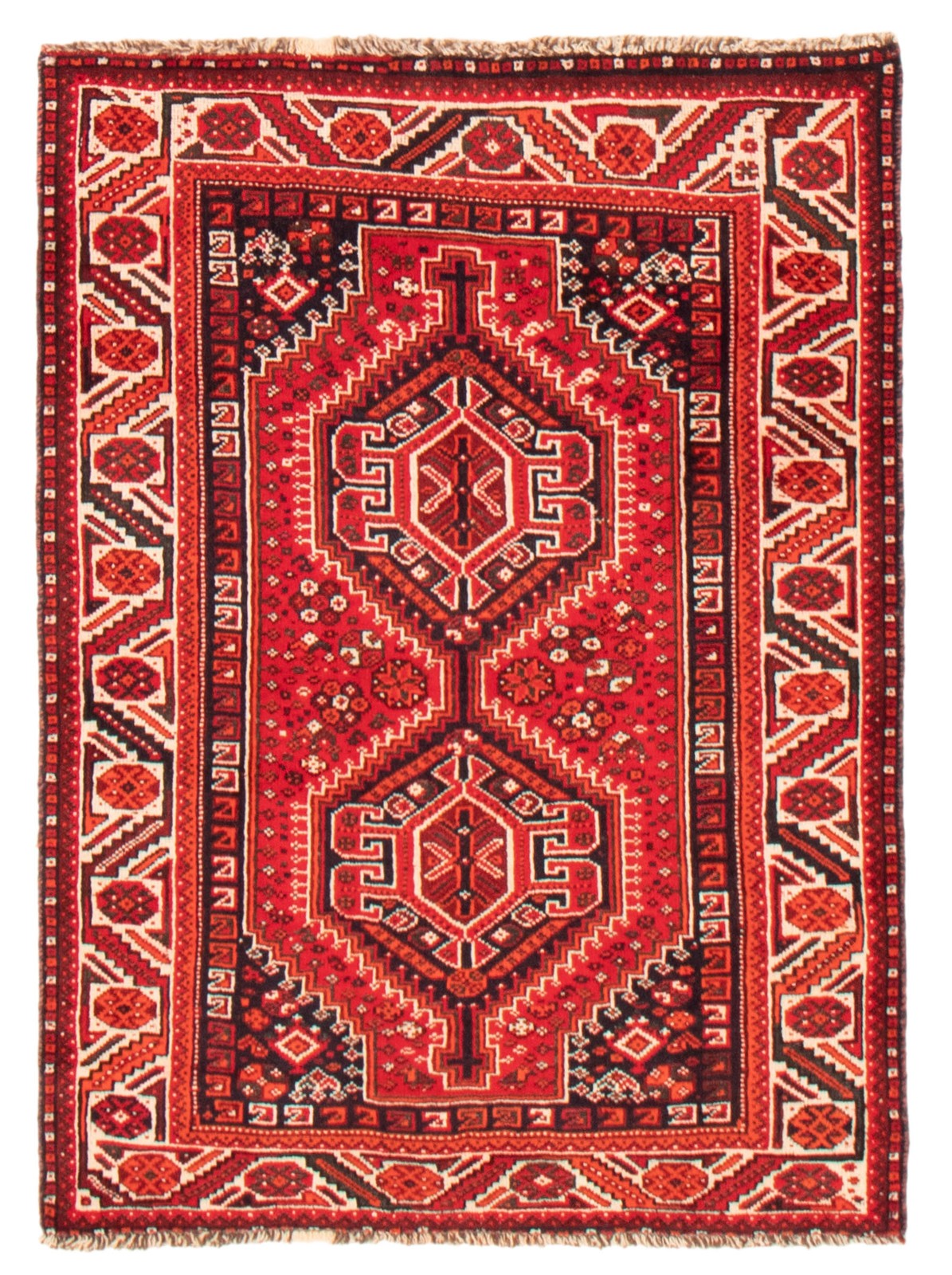 Vintage 3'7" x 4'11" Traditional Hand Knotted Vegetable Dye Wool Area Rug gallery