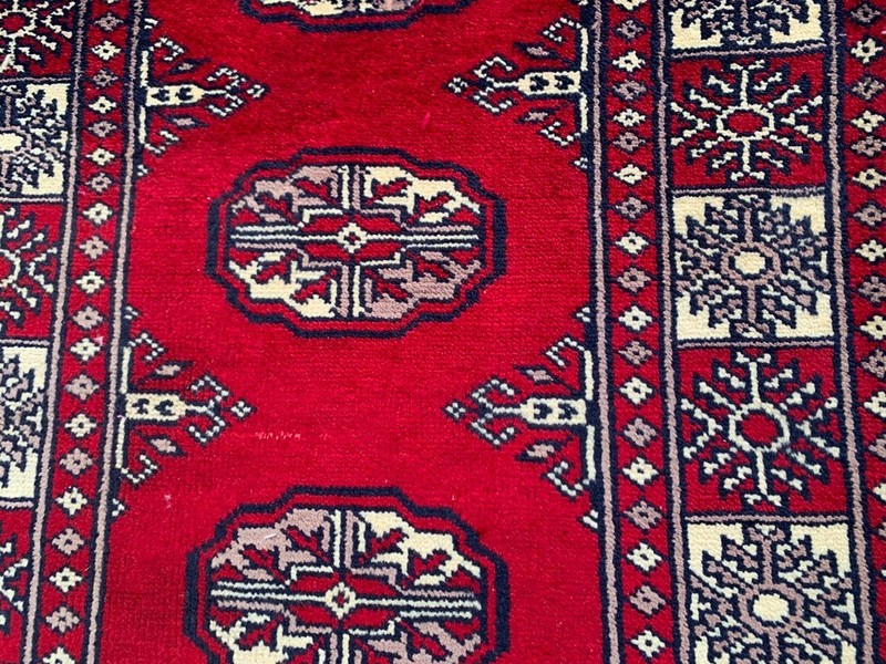 Vintage Afghan Jaldar Bokhara, Wool Area Rug, Traditional Carpet (2x3 ft.) gallery