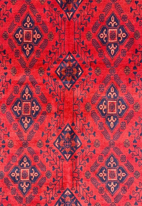 Handmade Wool Area Rug, 4x6 , Red & Blue Rug, Oriental Rug gallery