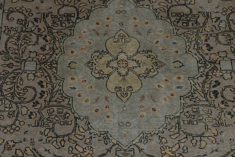 Hand-Knotted Distressed Gray Over-Dyed Area Rug 8x11 Ft Oriental Living Room Rug gallery