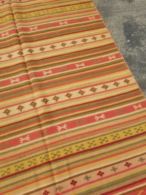 Vintage Traditional Handmade Beautiful Turkish Kilim Floor Rug Carpet 243x151 cm gallery
