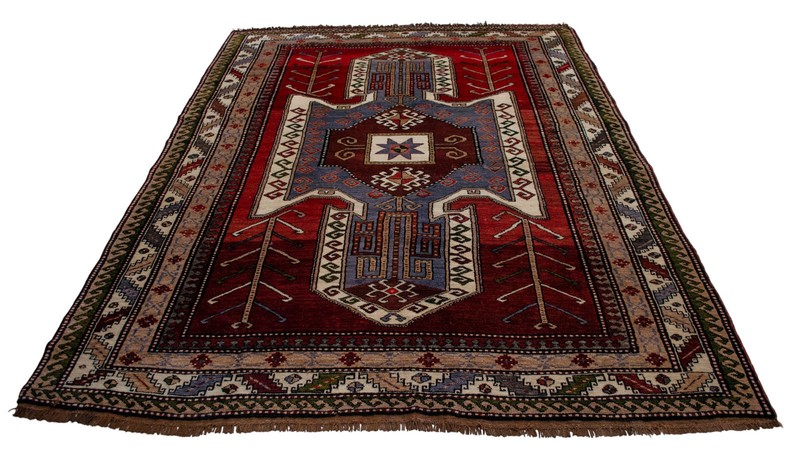 PRISTINE Unused 6'2"x8'4" Turkish Area Rug | 1960s Hand-Knotted Wool Caucasian gallery