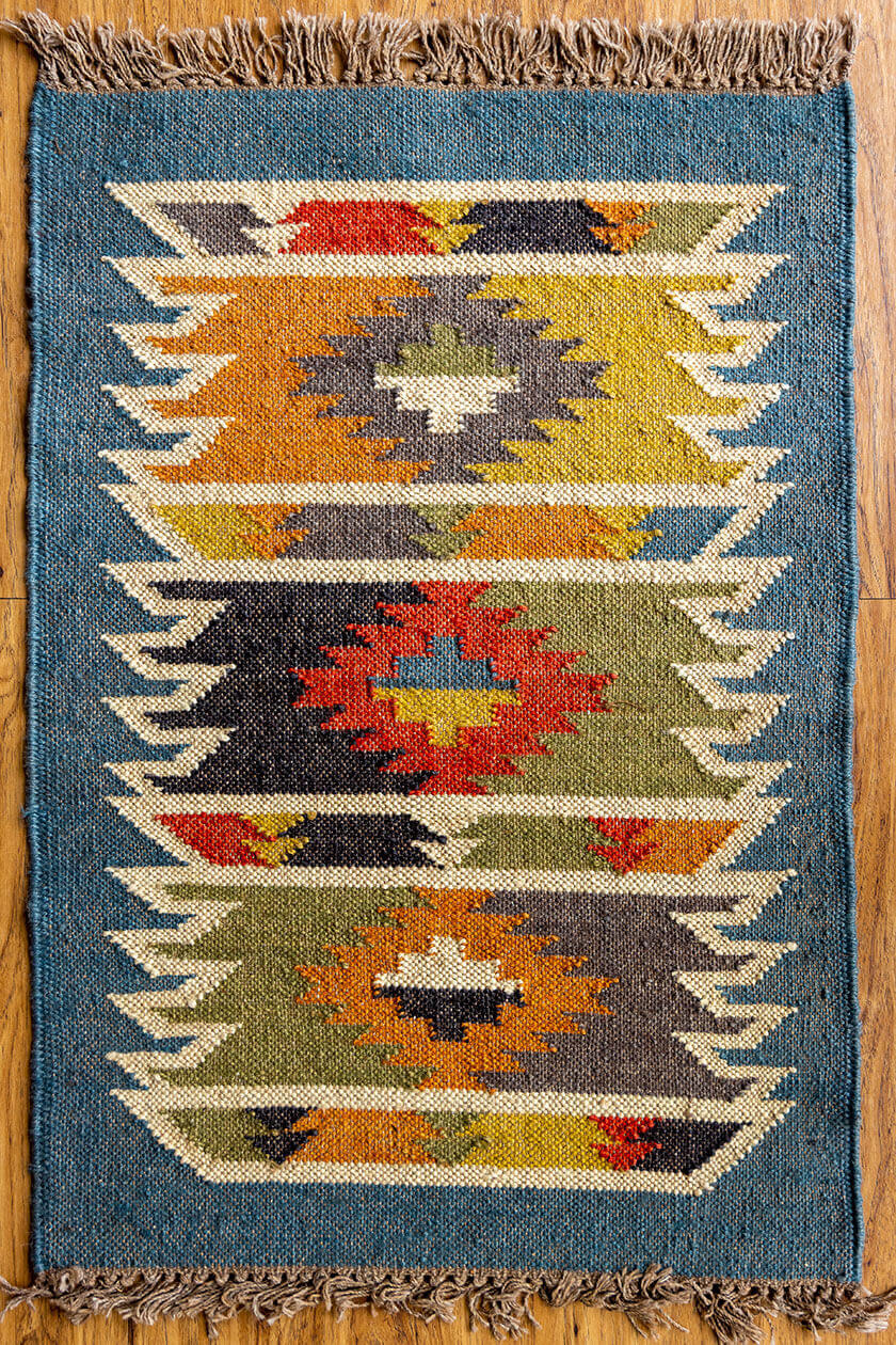 Rectangle Rug Wool Jute Area Runner Rug Hallway Rug Oriental Modern Rug Kilim gallery