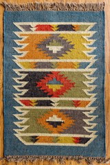 Rectangle Rug Wool Jute Area Runner Rug Hallway Rug Oriental Modern Rug Kilim