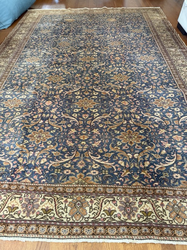 Antique Turkish Kayseri Bunyan Rug 6.5x10 ft Handwoven Wool Oriental Carpet gallery