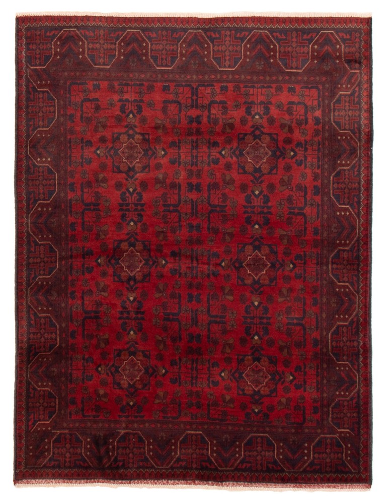 Vintage Traditional Hand-Knotted Area Rug 4'8" x 6'3" Oriental Wool Carpet