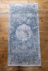 Blue Silk Rug, Modal Silk Rug, Modern Rug, Turkish Silk Rug 31″ x 59″, 80x150cm