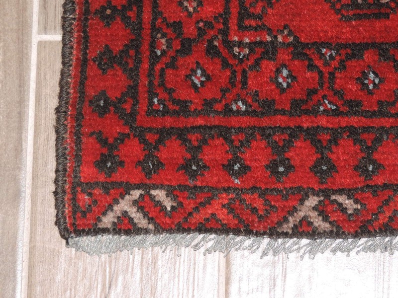 18" x 22" Handmade Afghan Bokharra Wool Rug gallery