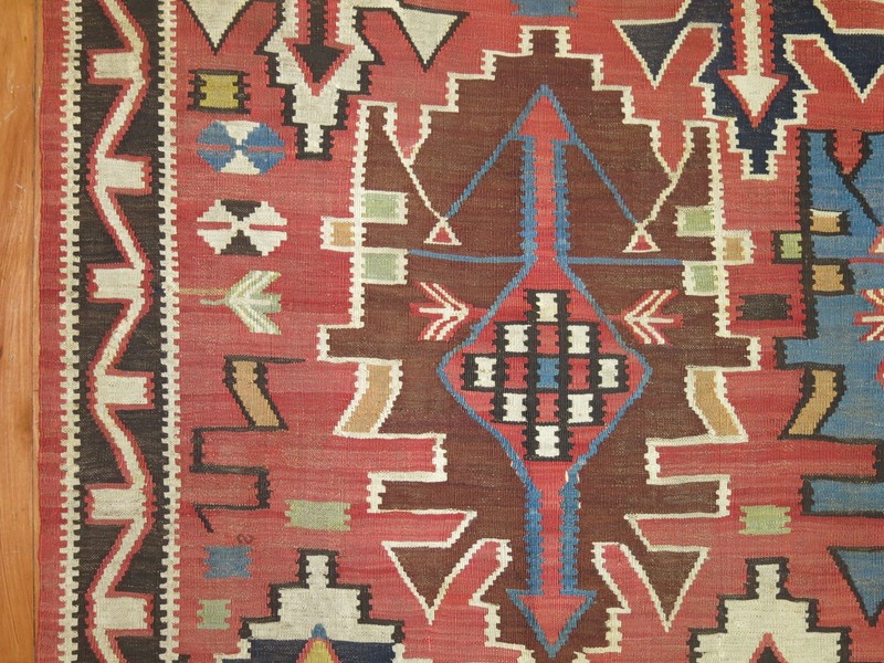 Antique Caucasian Avar Kilim Size 4'10''x9'1' gallery