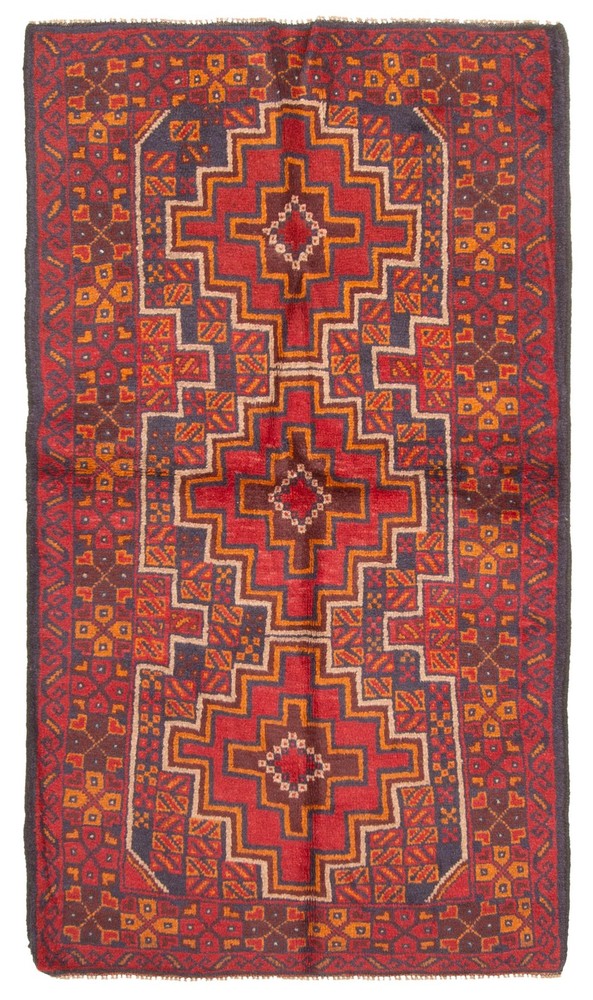 Vintage Hand-Knotted Area Rug 3'6" x 6'0" Traditional Oriental Wool Carpet