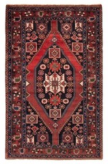 Vintage 4’5″ x 6’10” Traditional Hand Knotted Vegetable Dye Wool Area Rug