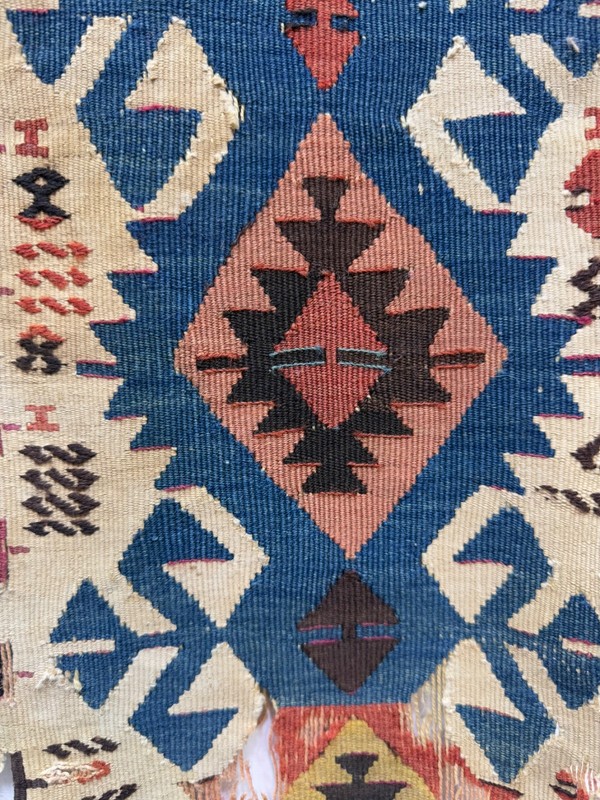 Antique Hand Woven Rare Collectible Turkey Anatolian Wool Weaving Kilim Fragment gallery