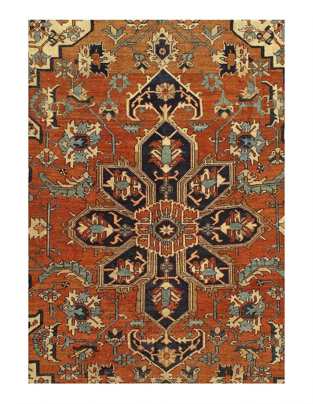 Rust Color Antique Hand-Knotted Wool Rug 10' X 13' gallery