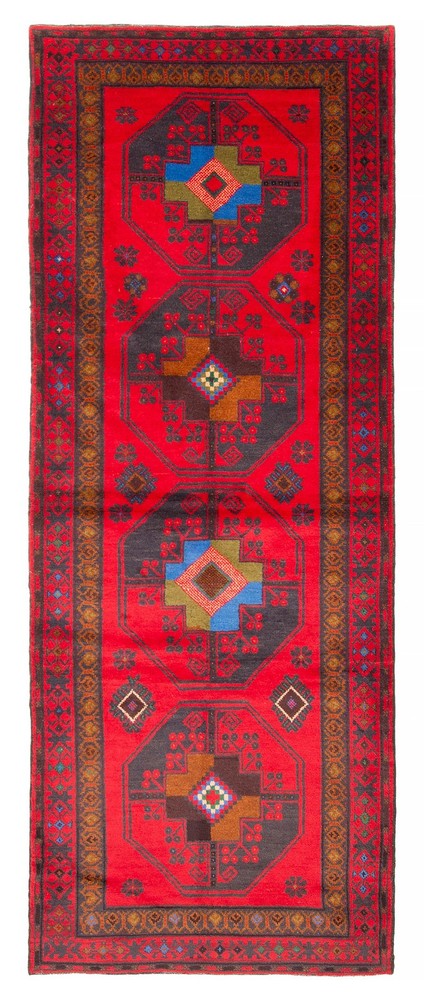 3'4" x 9'2" Vintage Hand-knotted Runner Rug Traditional Oriental Wool Carpet