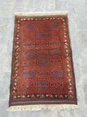 3’4″×2’1″ ft Vintage Afghan Baloch Rug Nomadic Oriental Tribal mini Rug Doormat