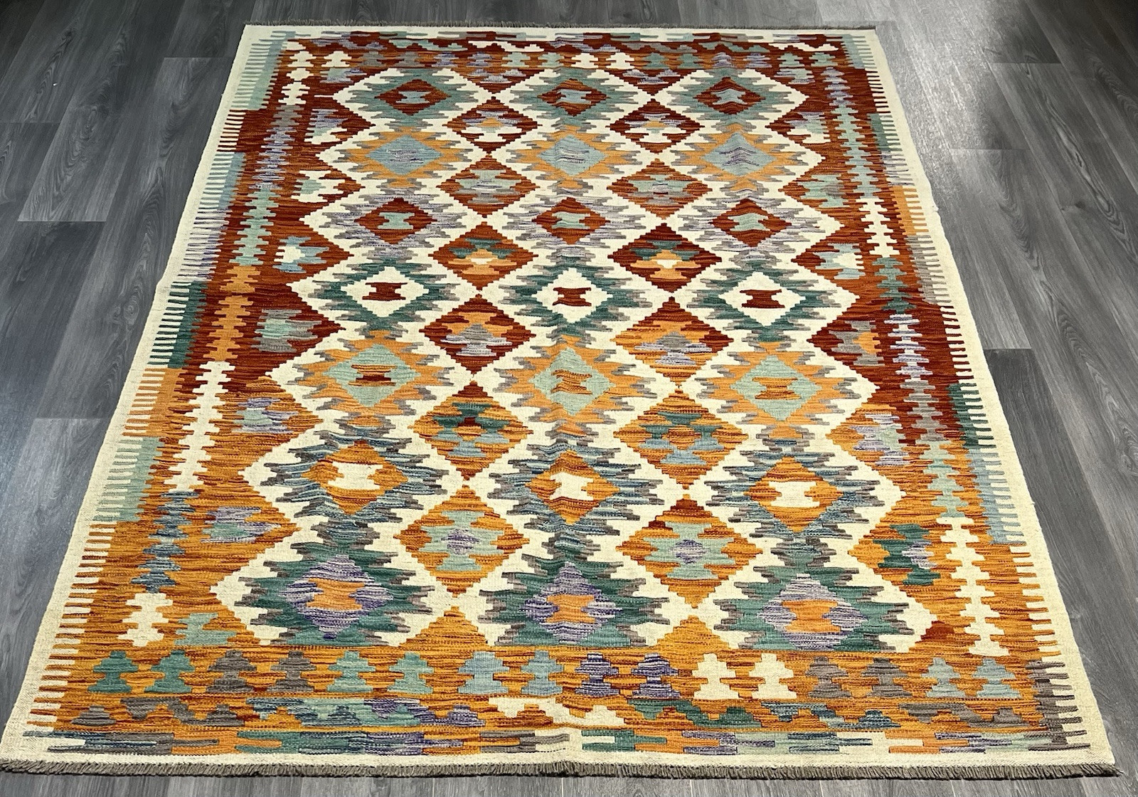 Vintage Kilim Traditional Hand Made Oriental Wool Kilim 7ft10inx5ft 242cmx175cm gallery