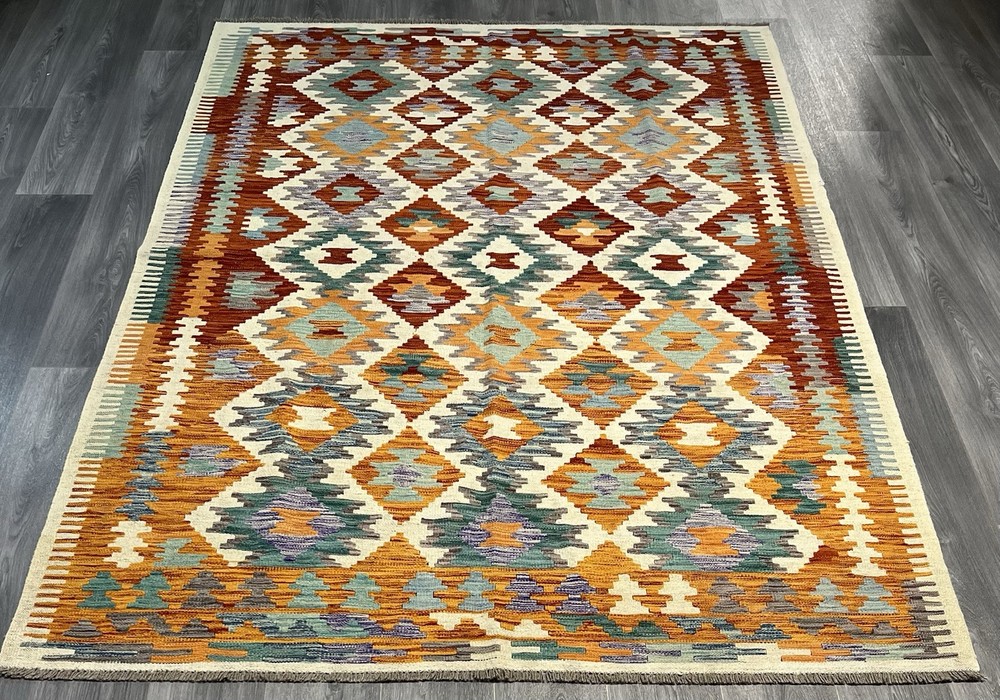 Vintage Kilim Traditional Hand Made Oriental Wool Kilim 7ft10inx5ft 242cmx175cm