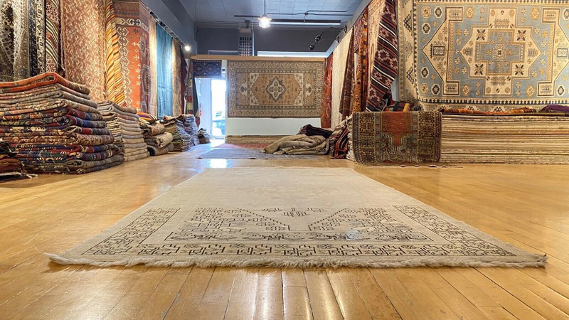 Exquisite Antique Ca1900-1939's Muted Colors Bohemian Oushak Area Rug 4’4”x9’8” gallery