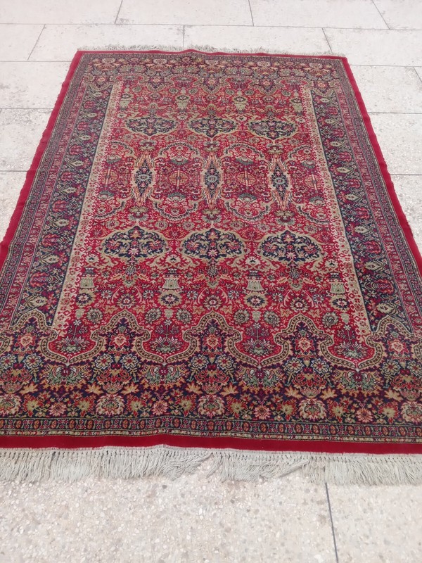 Traditional Vintage Red & Black Wool Handmade Oriental Rug 163 X 235 cm Carpet gallery