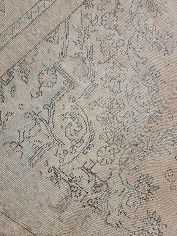 Antique Oriental Hand-Knotted Wool Area Rug Distressed Beige/Green 9'6" x 12'8" gallery