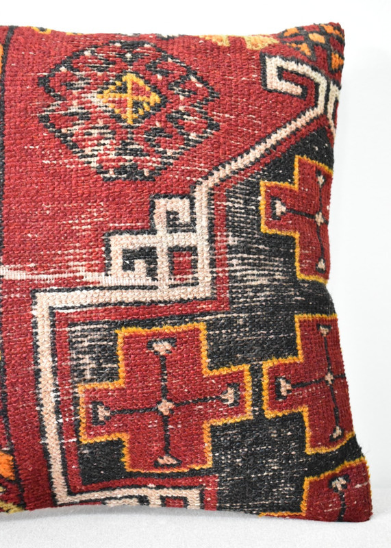 Turkish Pillow Cover Sofa Rug 16'' x 16'' Made of Antique Cushion Cover Carpet gallery
