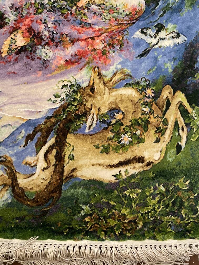 Superb Exquisite Hand Knotted Silk Pictorial Rug 70cm * 110cm gallery
