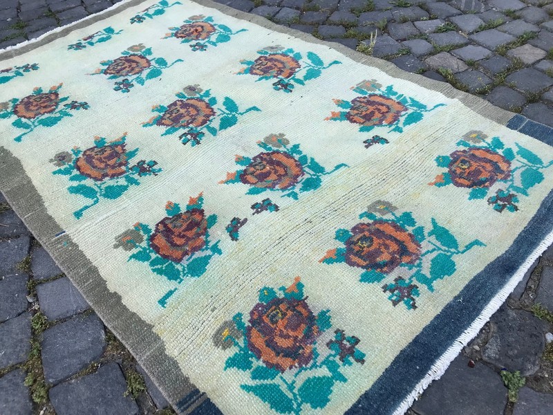 Handmade Rug Turkish Area Rug Vintage Rug Oushak Rug Antique Rug Bohemian Rug gallery