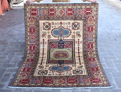 5×7 ft Hand Knotted Vintage Rug Antique Oriental Afghan Kazak Handmade Wool Rug