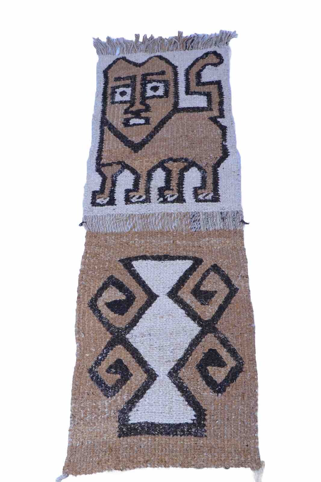 Vintage Big Ethiopian Hand Woven Lion of Judah Wall Hanging/Rug gallery