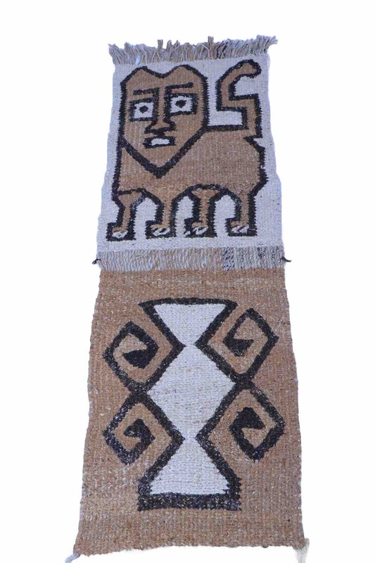Vintage Big Ethiopian Hand Woven Lion of Judah Wall Hanging/Rug gallery