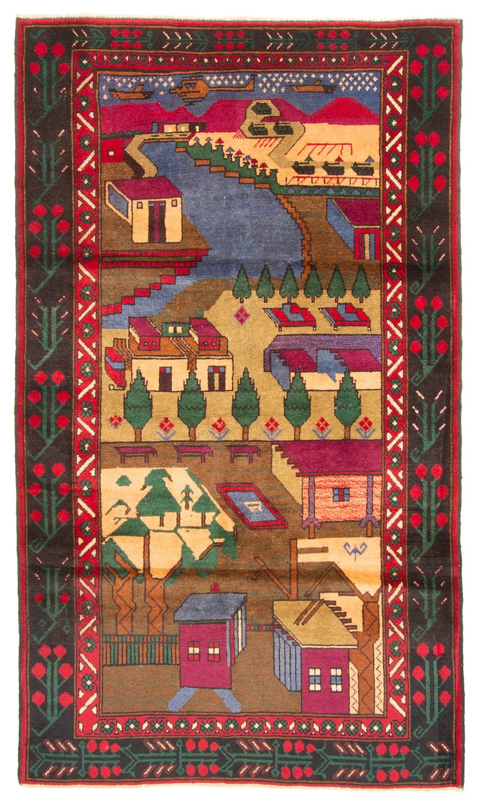 Vintage Traditional Hand-Knotted Area Rug 3'5" x 5'11" Oriental Wool Carpet gallery