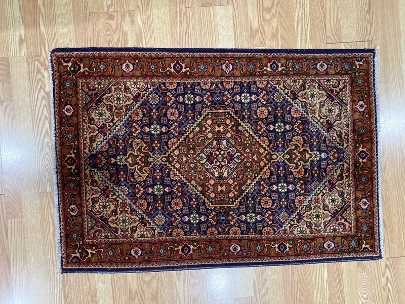 Red Navy Blue Ivory Caucasian Mahi Hand Knotted Wool Oriental Area Rug 3’x4’7” gallery