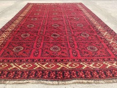 Vintage Hand Made Traditional Oriental Wool Maroon Carpet Rug 249x157cm